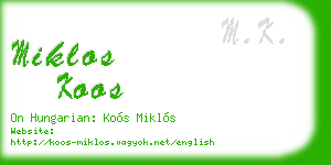 miklos koos business card